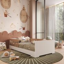 Cama Infantil Montessoriana Solteiro em MDF Tony Mobikasa e Colchão Gazin
