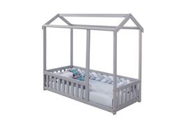 Cama Infantil Montessoriano Com Grade Nina - Cinza - Decora Mobilia