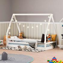 Cama Infantil Montessoriano com Telhado VI Branco - Casatema