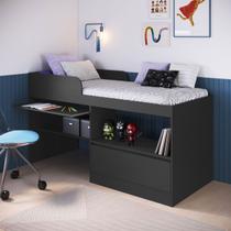 Cama Infantil Multifuncional Jacarta 1 Porta Grafite - Art In Móveis Cama Infantil Multifuncional Jacarta 1 Porta Grafite - Art In Móveis