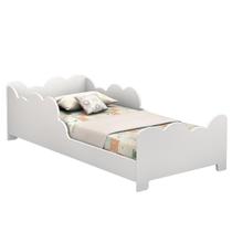 Cama Infantil Nuvem Com Colchão Incluso MDF Grade De Proteção Montessori Kids Quarto Criança
