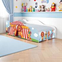 Cama Infantil Palhaço Circo Mini Cama Madeira Branco Peso Suportado 40kg Mobili