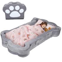 Cama Infantil Portátil Mmucco - Dobrável para Crianças de 1 a 5 Anos (Cinza)