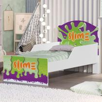 Cama Infantil Slime Menino Proteção Lateral Colchão Incluso