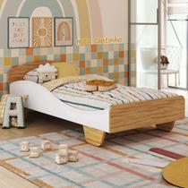 Cama Infantil Sol 100% Mdf Branco Brilho/Amêndoa - Móveis Peroba Cama Infantil Sol 100% Mdf Branco Brilho/Amêndoa - Móveis Peroba