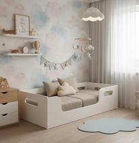 Cama Infantil Solteiro Encanto Montessoriana Branco Em MDF Acompanha Colchão - AV Cama Infantil Solteiro Encanto Montessoriana Branco Em MDF Acompanha Colchão - AV