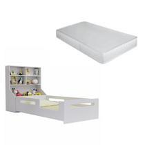 Cama Infantil Solteiro Montessori com Cabeceira Para Brinquedo e Colchão Cama Infantil Solteiro Montessori com Cabeceira Para Brinquedo e Colchão