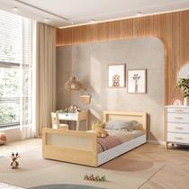 Cama Infantil Solteiro Montessoriana Lift em Madeira Maciça com Rattan Casatema