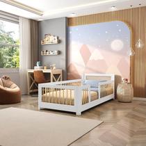Cama Infantil Solteiro Montessoriano com Rattan Wave Casatema MadeiraOriginals Bege/Branco/Marrom Cama Infantil Solteiro Montessoriano com Rattan Wave Casatema MadeiraOriginals Bege/Branco/Marrom