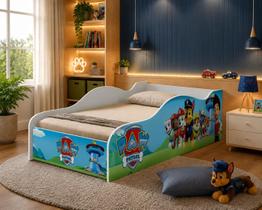 Cama Infantil Solteiro Patrulha Canina Montessoriana Estrutura Reforçada e Proteção Lateral Cama Infantil Solteiro Patrulha Canina Montessoriana Estrutura Reforçada e Proteção Lateral