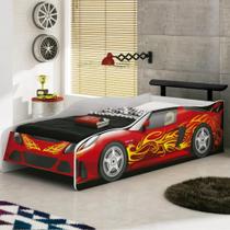 Cama Infantil Sport Car - Branco Fosco/Vermelho Cama Infantil Sport Car - Branco Fosco/Vermelho