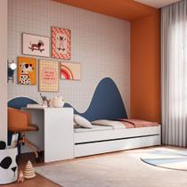 Cama Infanto Juvenil Com Escrivaninha E Cama Auxiliar Solteiro Branco Completa Móveis Cama Infanto Juvenil Com Escrivaninha E Cama Auxiliar Solteiro Branco Completa Móveis