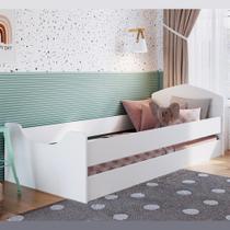 Cama Infanto Juvenil Encanto 193 cm Com Protetores Laterais Sem Colchão Quarto Branco