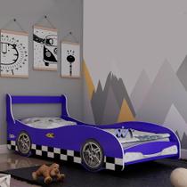 Cama infantojuvenil Carro Solteiro Rally Azul Gelius