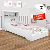 Cama Infantojuvenil Menina com Colchão Branca Liz Cambel