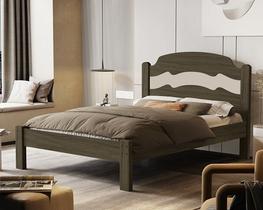 Cama Iris 1.4 Casal Castanho/Off White VJ Móveis Cama Iris 1.4 Casal Castanho/Off White VJ Móveis