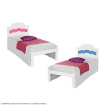 Cama Iris Solteiro 0,88cm Branco/Azul/Rosa - Cambel Cama Iris Solteiro 0,88cm Branco/Azul/Rosa - Cambel
