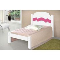 Cama Iris Solteiro 0,88cm Branco/Rosa - Cambel