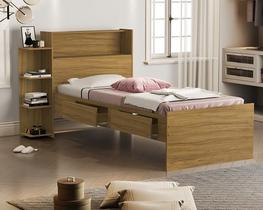 Cama Isa Baú 2 Gavetas Solteiro Nature VJ Móveis Cama Isa Baú 2 Gavetas Solteiro Nature VJ Móveis