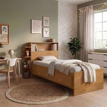 Cama Isa Solteiro com Gavetas Laterais e Colchão D33 para Quarto Moderno e Funcional - Nature Cama Isa Solteiro com Gavetas Laterais e Colchão D33 para Quarto Moderno e Funcional - Nature