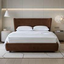 Cama Japonesa com Cabeceira Corea Seo Queen Veludo Marrom - Sallar Home Cama Japonesa com Cabeceira Corea Seo Queen Veludo Marrom - Sallar Home