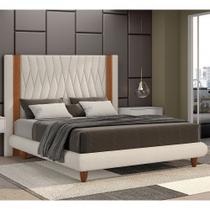 Cama Japonesa com Cabeceira Pierreharu King Linho Off White - Sallar Home Cama Japonesa com Cabeceira Pierreharu King Linho Off White - Sallar Home