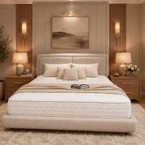 Cama Japonesa com Cabeceira Seo Yun Casal Linho Bege - Sallar Home Cama Japonesa com Cabeceira Seo Yun Casal Linho Bege - Sallar Home
