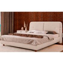 Cama Japonesa com Cabeceira Seo Yun Queen Facto Off White / Boucle Off White - Sallar Home Cama Japonesa com Cabeceira Seo Yun Queen Facto Off White / Boucle Off White - Sallar Home