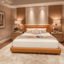 Cama Japonesa com Cabeceira Seo Yun Queen material sintético Caramelo - Sallar Home