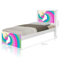 Cama Juvenil Barcelona Unicórnio Arco Íris com Colchão Cama Juvenil Barcelona Unicórnio Arco Íris com Colchão