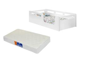 cama juvenil mais colchao montessori com proteção lateral mdf planet baby