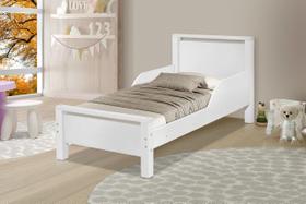 cama juvenil meli retro com proteçao lateral para quarto infantil design moderno branco