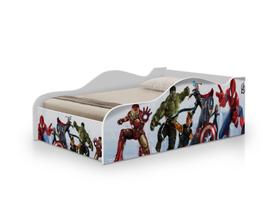 Cama Juvenil Pequena Para Quarto de Criança em Madeira MDF Adesivada Vingadores Infantil Cama Juvenil Pequena Para Quarto de Criança em Madeira MDF Adesivada Vingadores Infantil