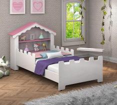 Cama Juvenil Princesa Branco/Rosa- Vitamov