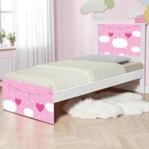 Cama Juvenil Zap Nuvens Menina com Colchão