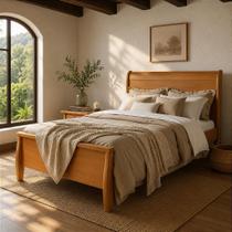 Cama Kansas 1,90 x 1,30 - Madeira Maciça - Estilo Rústico