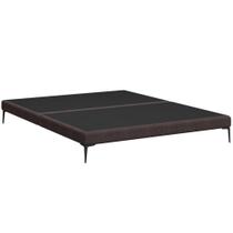 Cama King Base Box 193cm Pés de Ferro Susano Linho Chocolate Z04 - Mpozenato Cama King Base Box 193cm Pés de Ferro Susano Linho Chocolate Z04 - Mpozenato