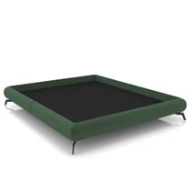 Cama King Base Box 193x203cm Pés de Ferro Cold P02 Veludo Verde - Mpozenato