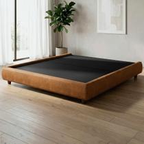 Cama King Base Box 195cm Cairo Sintético Caramelo Z37 - Mpozenato Cama King Base Box 195cm Cairo Sintético Caramelo Z37 - Mpozenato