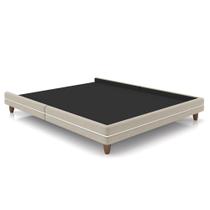 Cama King Base Box 195cm Many P02 Veludo Bege - Mpozenato Cama King Base Box 195cm Many P02 Veludo Bege - Mpozenato