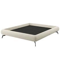Cama King Base Box Pés Ferro 210cm Emma Bouclé Off White - Nexta Casa