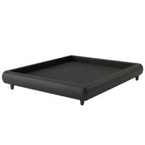 Cama King Base Box Pés Madeira 210cm Nami Corano Preto - Nexta Casa