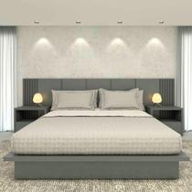 Cama King Cabeceira 2 Mesas c/ gaveta e nicho MDF Sob Medida