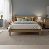 Cama King Esmeralda Madeira Maciça Resistente Nogueira Cama King Esmeralda Madeira Maciça Resistente Nogueira
