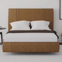 Cama King Flutuante 193cm Cabeceira Romana Sintético Caramelo D'Rossi Cama King Flutuante 193cm Cabeceira Romana Sintético Caramelo D'Rossi