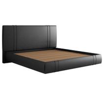 Cama King Flutuante Com Cabeceira 195cm Astra W01 Facto Preto Lyam Decor Cama King Flutuante Com Cabeceira 195cm Astra W01 Facto Preto Lyam Decor