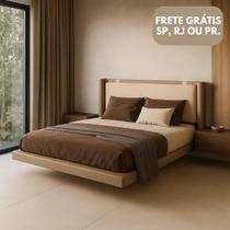 Cama King Flutuante com Cabeceira Estofada Aconchegante