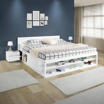 Cama King Multifuncional Madeira Maciça Irara CabeCasa MadeiraOriginals Branco Lavado