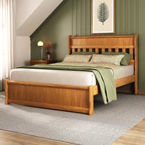 Cama King Nathalia 201cm Peseira Baixa Madeira Maciça Marrom/Mogno Mel Cama King Nathalia 201cm Peseira Baixa Madeira Maciça Marrom/Mogno Mel