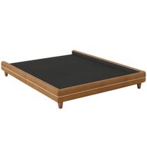 Cama King Pés Madeira 203cm Otto Corano Caramelo Bouclé Off White - Nexta Casa